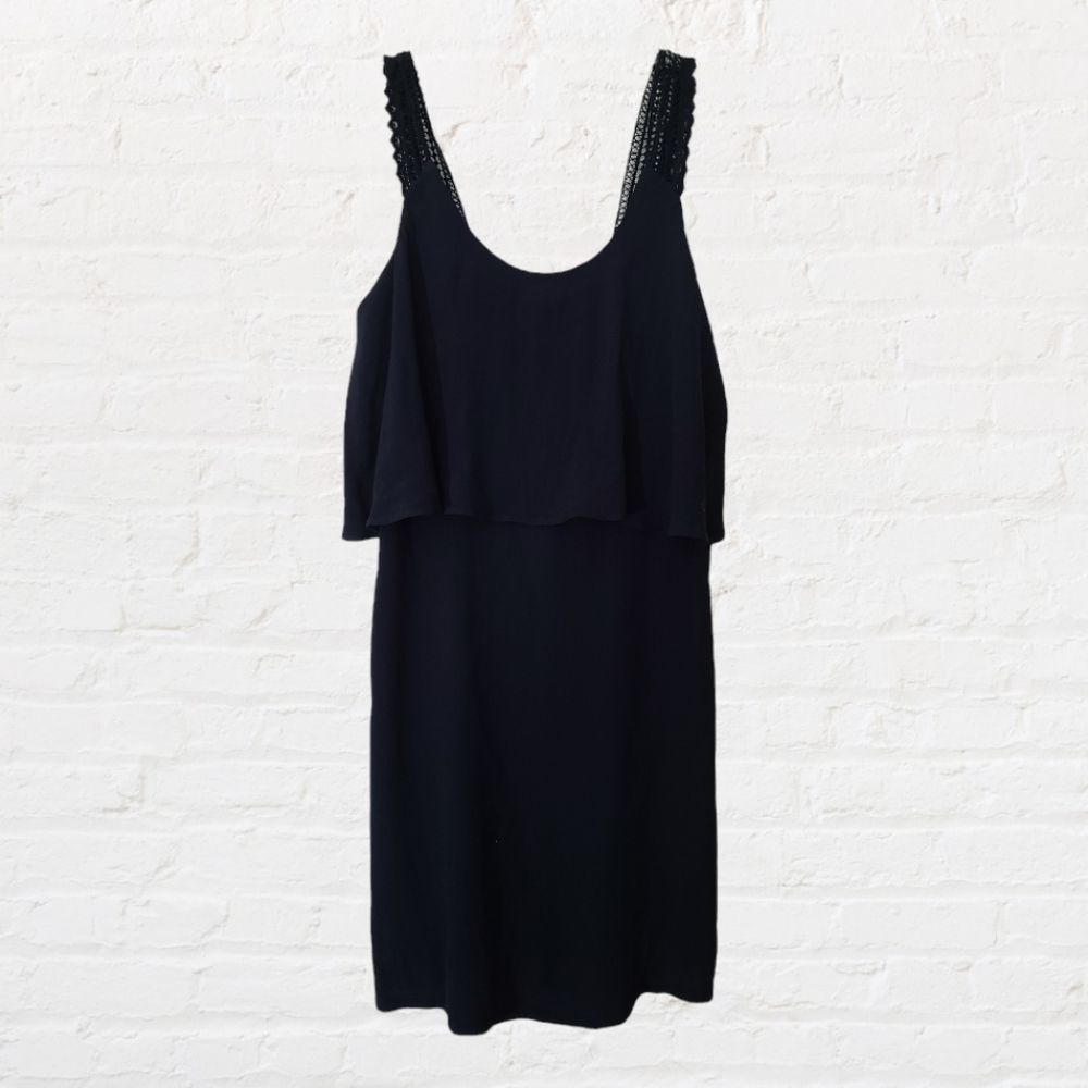 Maeve | Navy Blue Crochet Strap Dress Sz 0 - Picture 2 of 7